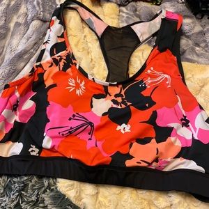 LuLaRoe Floral Sports Bra - Black, Pink, Orange